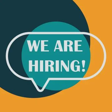 We are hiring in speech bubble. Flat vector illustration Illustrazione stock