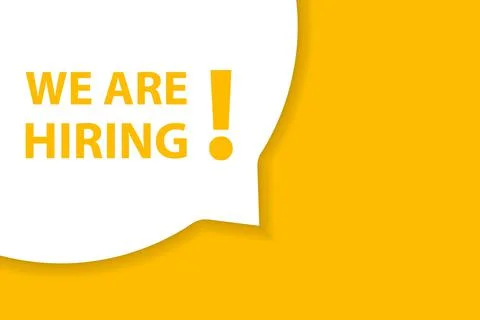 We are hiring speech bubble banner vector with copy space for business, marke Stock Illustration