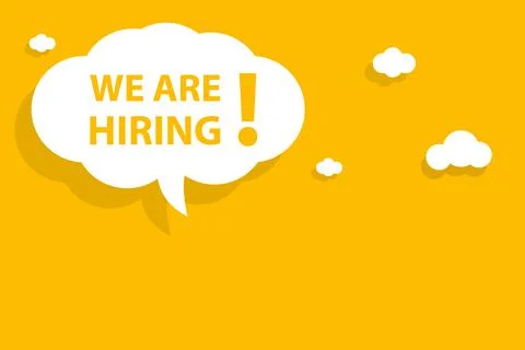 We are hiring speech bubble banner vector with copy space for business, marke Stockillustratie