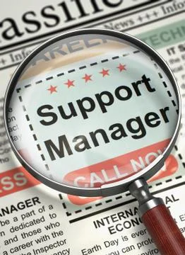 We are Hiring Support Manager. 3D. 스톡 일러스트