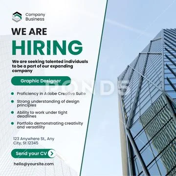 We are hiring talented professionals for our company Plantilla PSD