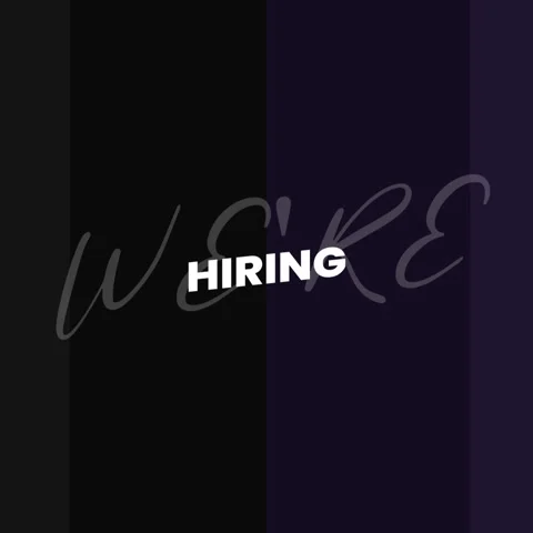 We are hiring, text animation with multi color background and white text Stock Footage 248041687