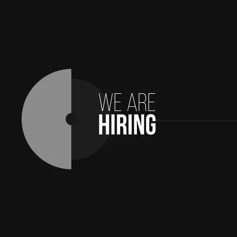 We are hiring, text animation with black background and half sphere Stock Footage 248041757