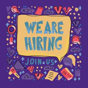 We are hiring vector banner.  Template for ad of current vacancy. Conceptual  Illustrazione stock