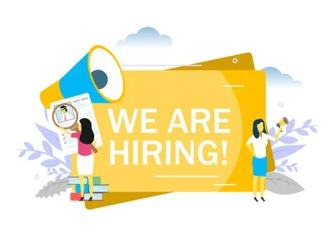 We are hiring, vector flat style design illustration Illustrazione stock