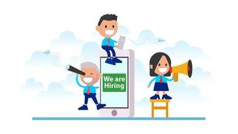 We are hiring vector illustration concept.	 Stock Illustration