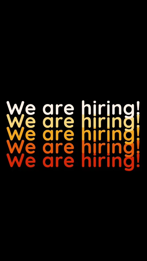 We Are Hiring Vertical Kinetic Typography Motion Graphics Black Background 库存影片 342968858