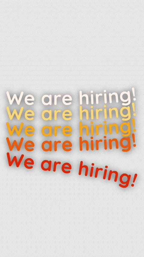 We Are Hiring Vertical Kinetic Typography Alpha Channel Drop Shadow 库存影片 342976554
