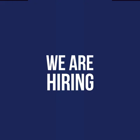 We are hiring, white text and blue background Stock Footage 245473992