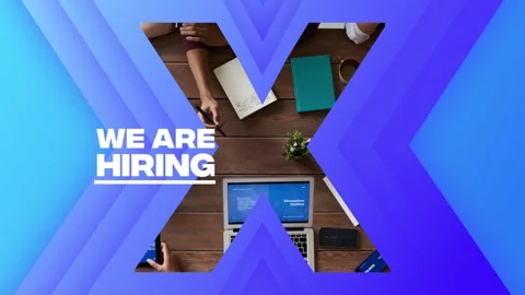 We are hiring - x animated background with gradient for job vacancy Stock Footage 242583158