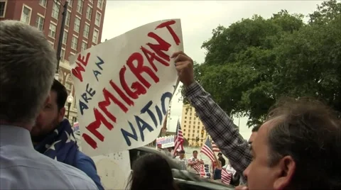 We Are An Immigrant Nation sign Stock Footage 57464432