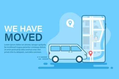 We are moving from one address to another address. Banner template with concept Stockillustratie