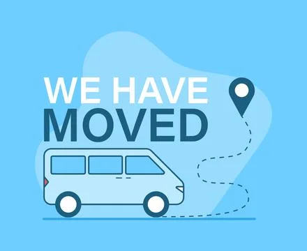 We are moving from one address to another address. Banner template with concept 스톡 일러스트