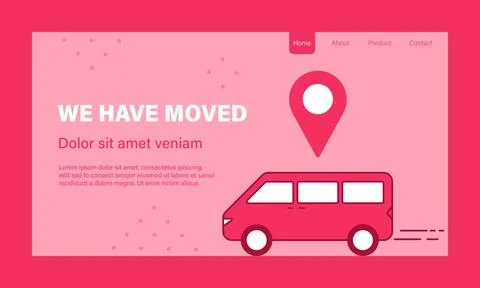 We are moving from one address to another address. Banner template with concept Stockillustratie