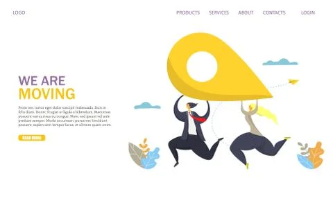 We are moving vector website landing page design template Illustrazione stock