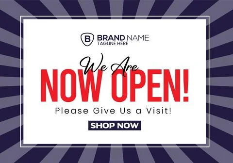We Are Now Open Design Template Stock Illustration