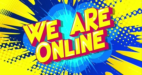 We Are Online text on comic book background Video stock 155772186