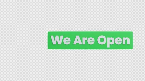 We Are Open 3D Animation Stock Footage 311098240