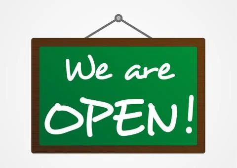 We are open banner Stock Illustration