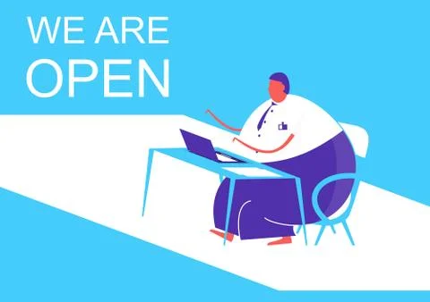 We are open. Stock Illustration
