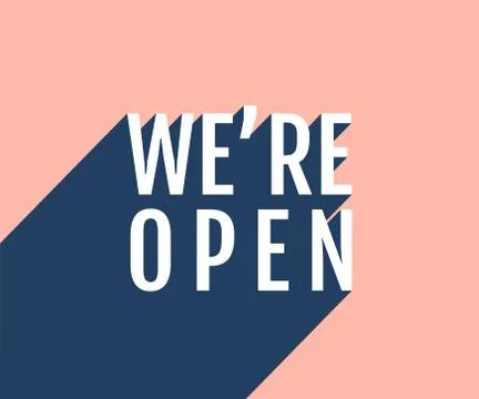 We are open poster 스톡 일러스트