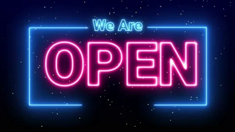 We are open shop animation open background Stock Footage 237074520