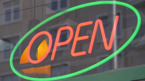 WE ARE OPEN sign Stock Footage 51677286