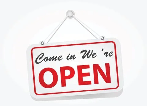 We are open sign Stock Illustration