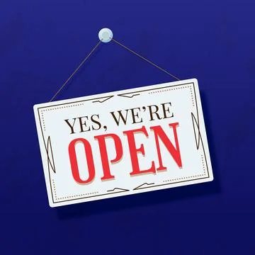We are open sign Stock Illustration