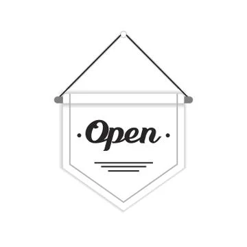 We are open sign vector design for store Illustrazione stock
