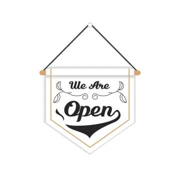 We are open sign vector design for store Stock Illustration