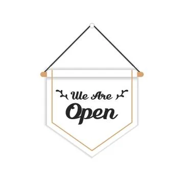 We are open sign vector design for store Stock Illustration
