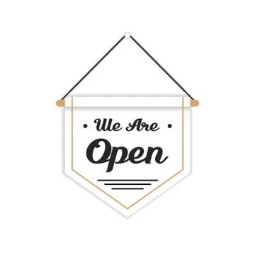 We are open sign vector design for store Stock-Illustration