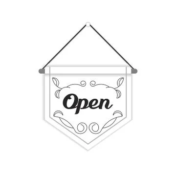 We are open sign vector design for store Stock Illustration