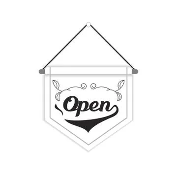 We are open sign vector design for store Stock Illustration