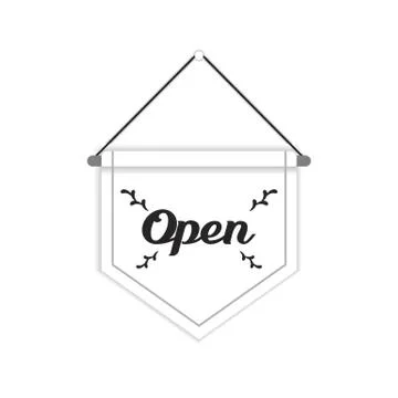We are open sign vector design for store Stock Illustration