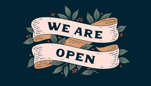 We are Open. Signboard Stock Illustration