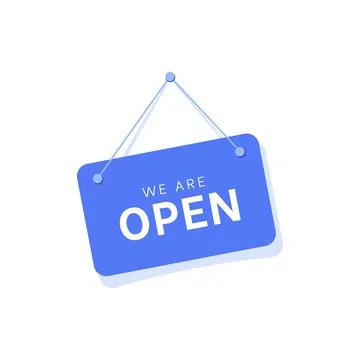 We are open signboard. Stock Illustration