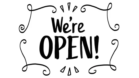 We are open stop motion doodle animation, on a white background Stock Footage 144266772