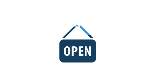 We are open store flat sign animation Stock Footage 264960237