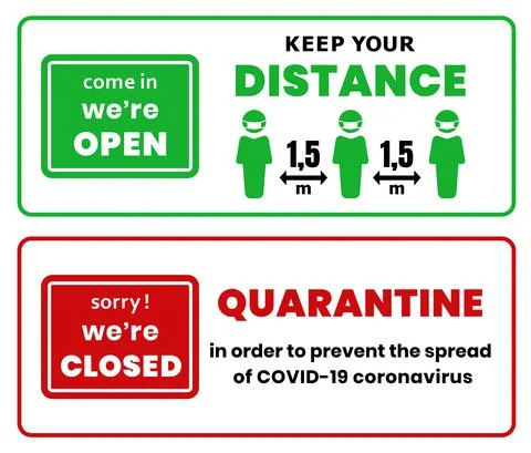 We are open. We are closed Stock Illustration