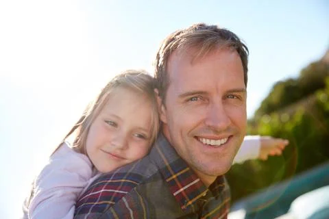 We are pretty much inseparable. a single father spending time with his daughter. Stock Photos