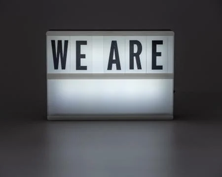 'We are' in retro lightbox Stock Photos