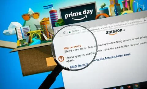 We are sorry message on Amazon Prime Day Fotos Stock