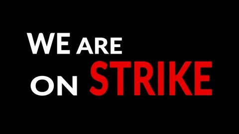 We are on strike text animation Stock Footage 120035025