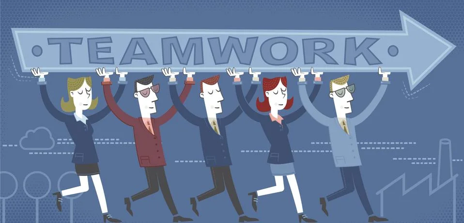 We are a teamwork Stock Illustration