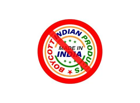 We boycotted Indian products because of insults to the Prophet. Boycott Ind.. Stock Illustration