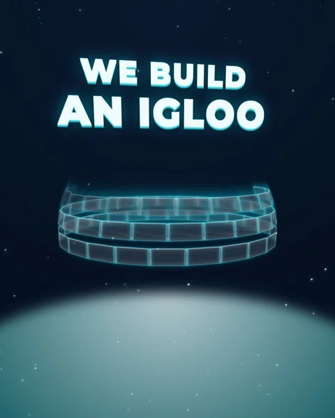 We build an igloo using translucent blocks on a black background Video stock 344278645