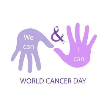 We can and I can- Message to empower cancer survivors on account of World Cancer Illustrazione stock