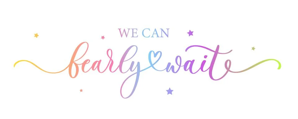 We can bearly wait. Lettering inscription for Baby Shower Cake Topper, Baby B Stock Illustration